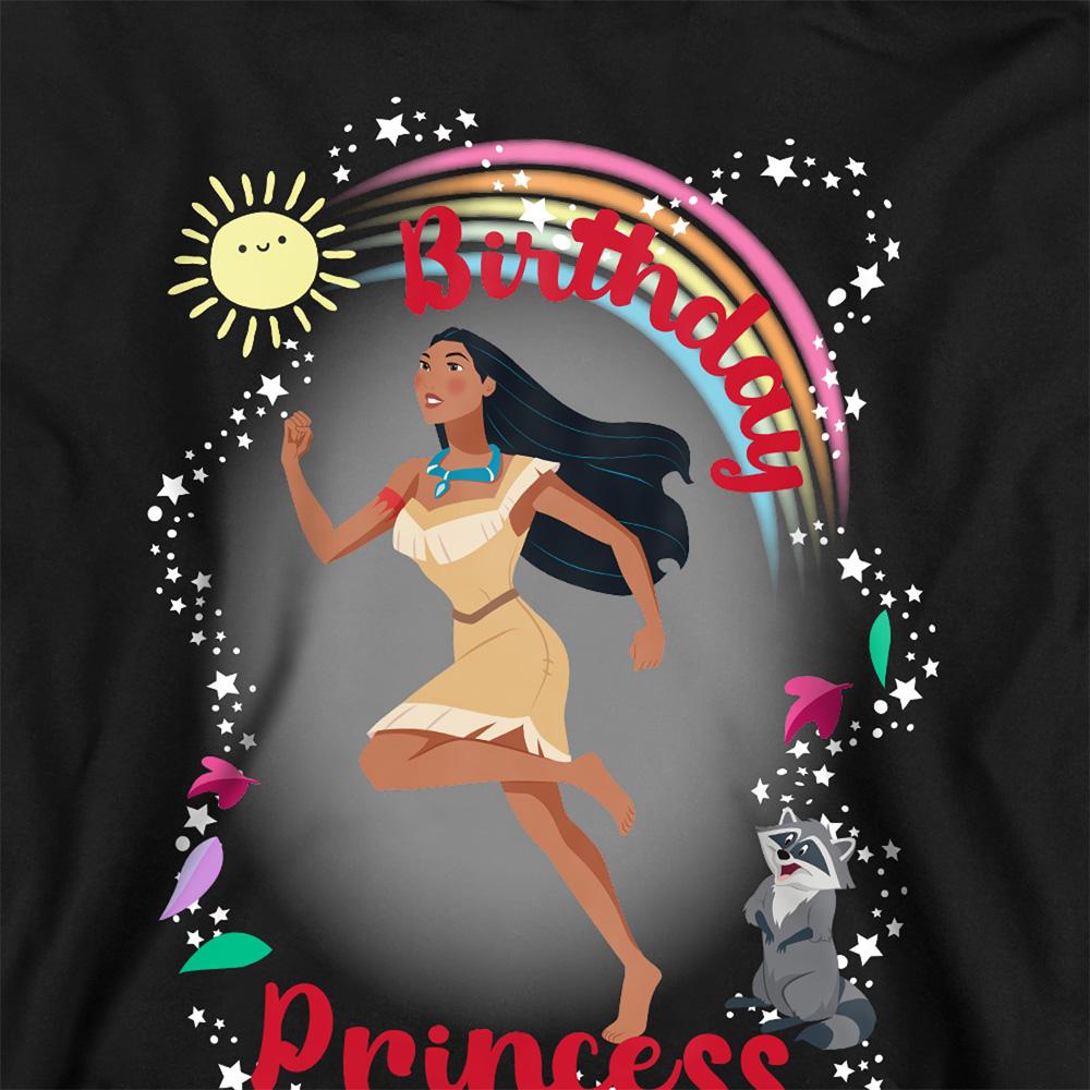 Athletic Heather - Back - Pocahontas Childrens-Kids Birthday Princess Meeko Heather Hoodie
