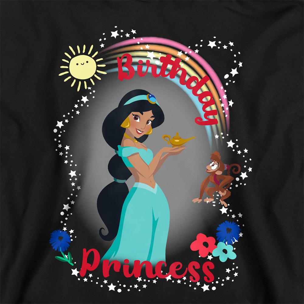 Navy - Back - Aladdin Childrens-Kids Birthday Princess Jasmine Abu Heather Hoodie