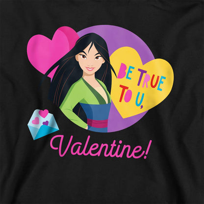 Navy - Back - Mulan Childrens-Kids Be True To You Heather Valentine`s Day Hoodie