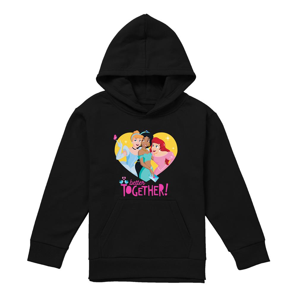 Athletic Heather - Front - Disney Princess Childrens-Kids Better Together Heather Valentine`s Day Hoodie