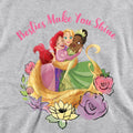 Athletic Heather - Back - Disney Princess Childrens-Kids Besties Shine Ariel Rapunzel Tiana Heather Hoodie