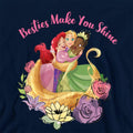 Navy - Back - Disney Princess Childrens-Kids Besties Shine Ariel Rapunzel Tiana Heather Hoodie