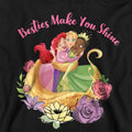 Black - Back - Disney Princess Childrens-Kids Besties Shine Ariel Rapunzel Tiana Heather Hoodie