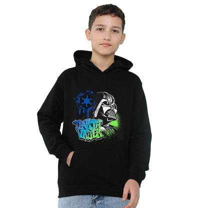 Athletic Heather - Front - Star Wars Childrens-Kids Empire Darth Vader Graffiti Heather Hoodie