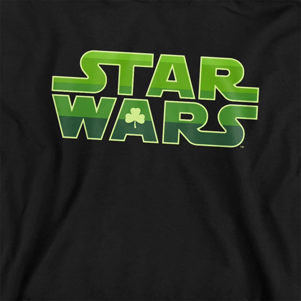 Athletic Heather - Back - Star Wars Childrens-Kids Logo St Patricks Day Hoodie