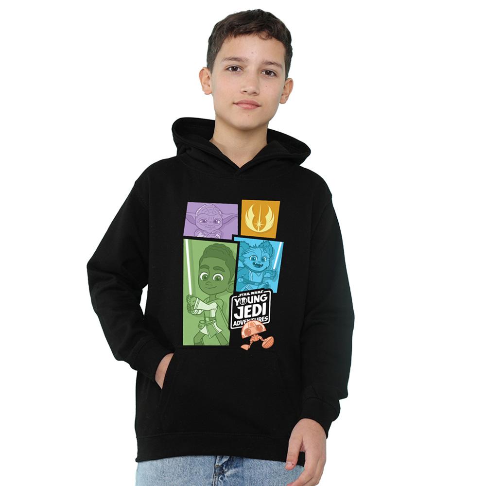 Athletic Heather - Front - Star Wars Childrens-Kids Young Jedi Adventure Blocks Heather Hoodie