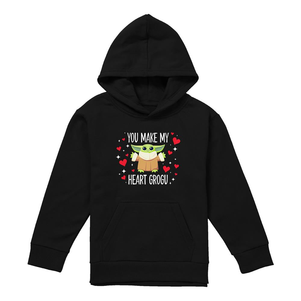 Black - Lifestyle - Star Wars Childrens-Kids You Make My Heart Grogu Hoodie