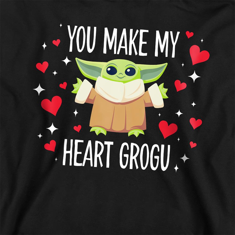Navy - Back - Star Wars Childrens-Kids You Make My Heart Grogu Hoodie