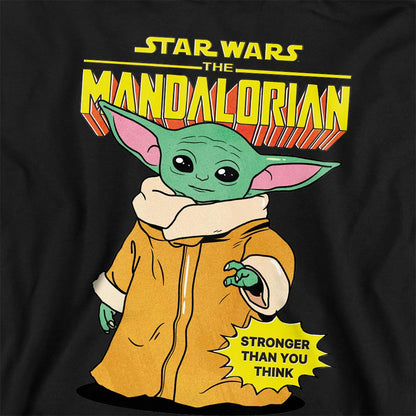 Black - Back - Star Wars The Mandalorian Childrens-Kids Strong Grogu Hoodie