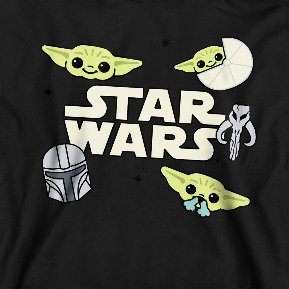 Navy - Back - Star Wars The Mandalorian Childrens-Kids Grogu Badge Hoodie