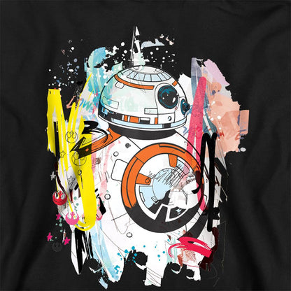 Black - Back - Star Wars Childrens-Kids BB-8 Abstract Hoodie