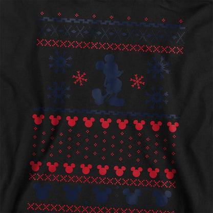 Navy - Back - Mickey Mouse Childrens-Kids Christmas Sweater Hoodie