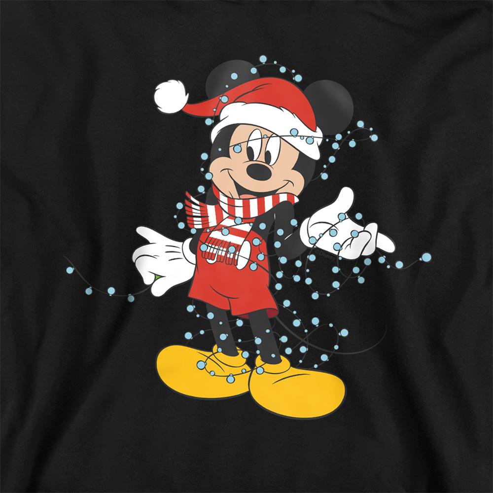 Navy - Back - Disney Childrens-Kids Mickey Mouse Christmas Lights Pullover Hoodie