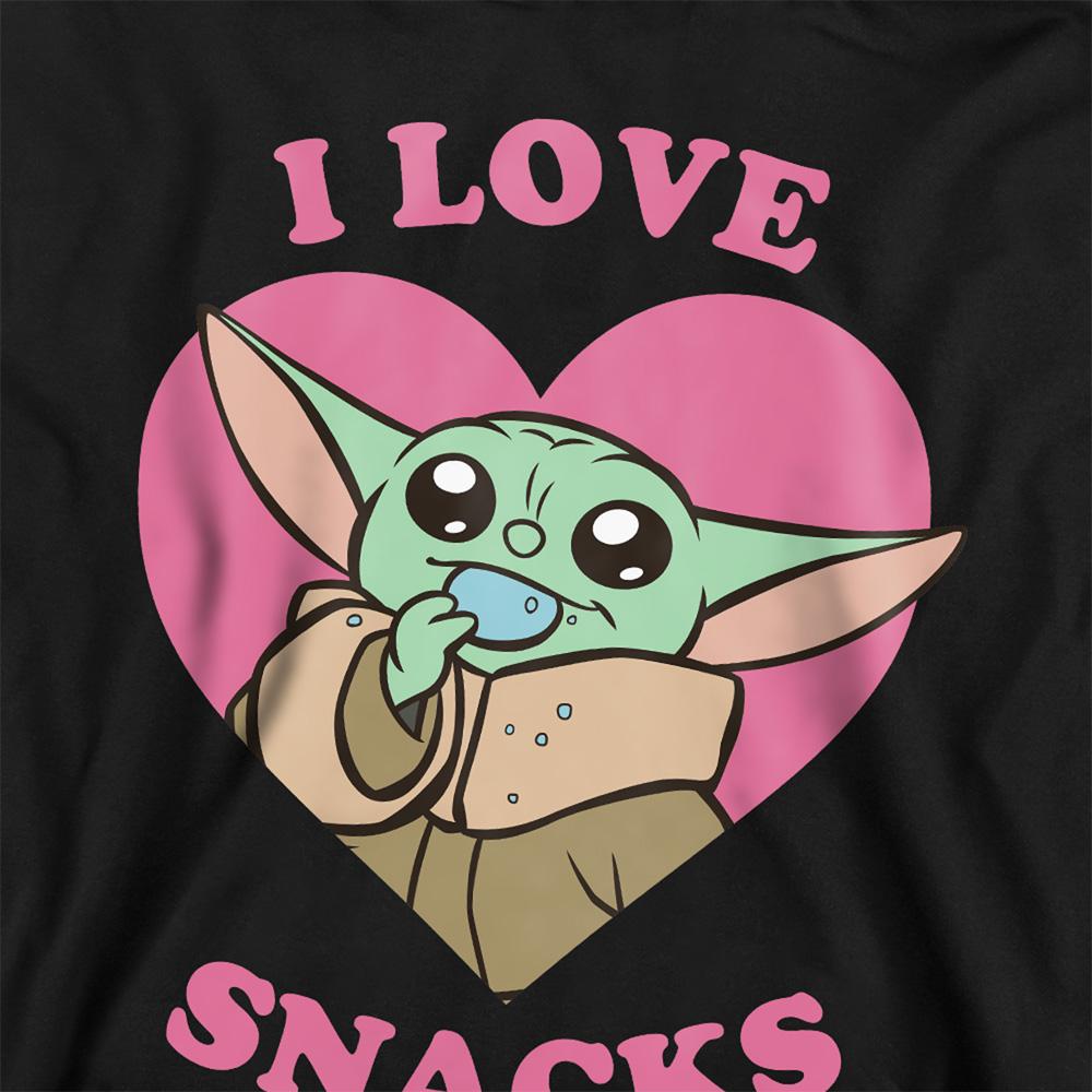 Navy - Back - Star Wars The Mandalorian Childrens-Kids I Love Snacks Grogu Hoodie
