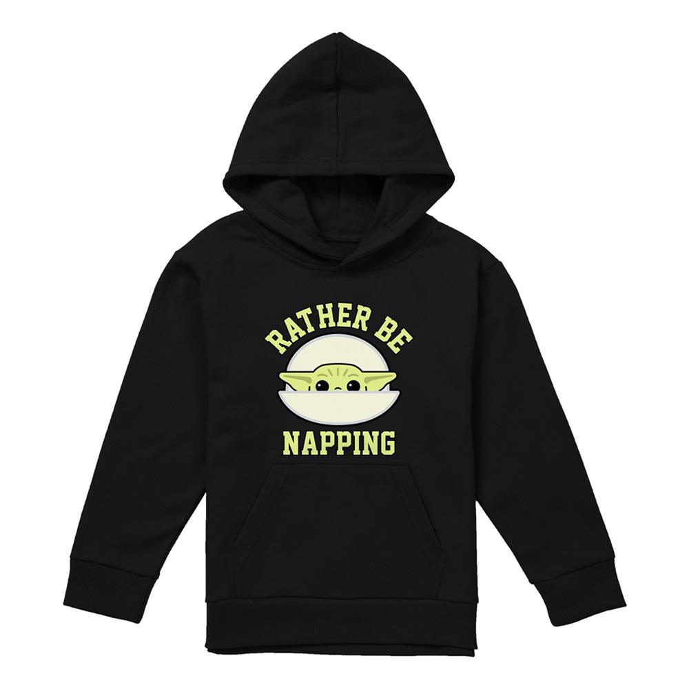 Black - Lifestyle - Star Wars The Mandalorian Childrens-Kids Napping Grogu Pod Hoodie