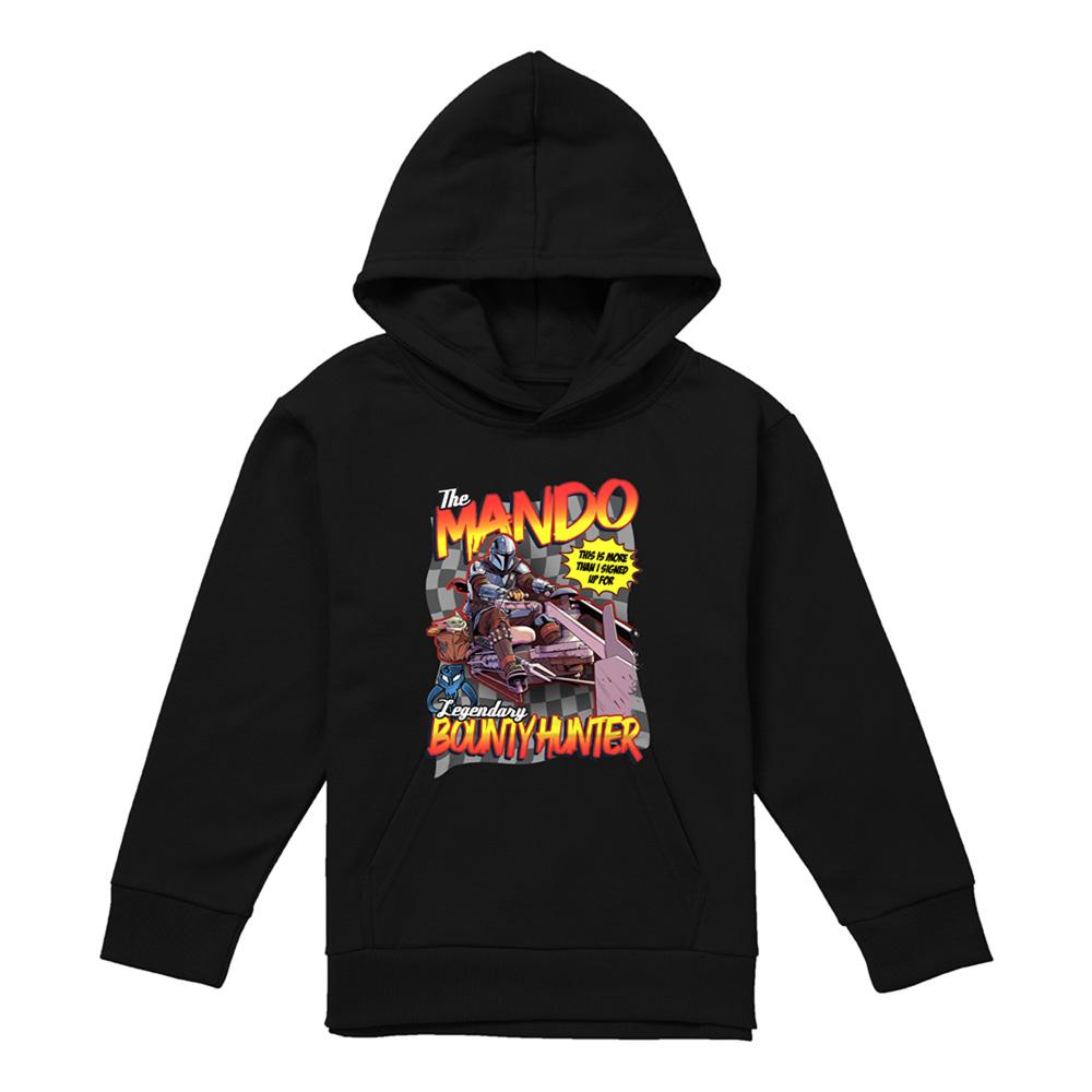 Athletic Heather - Lifestyle - Star Wars The Mandalorian Childrens-Kids Bounty Hunter Speed Bike Heather Hoodie