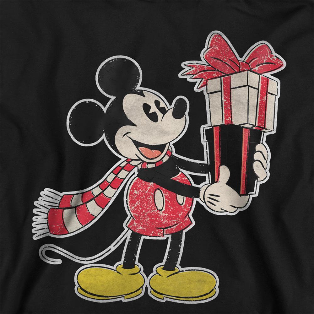 Black - Back - Mickey Mouse Childrens-Kids Present Christmas Hoodie