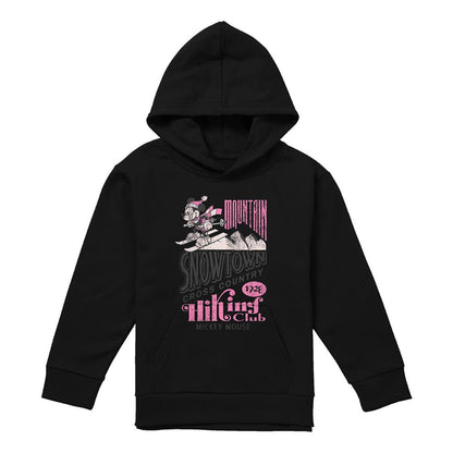 Black - Front - Disney Childrens-Kids Snowtown Mickey Mouse Skiing Pullover Hoodie