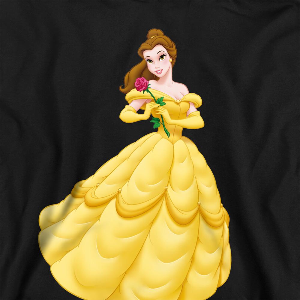 Navy - Back - Beauty And The Beast Childrens-Kids Belle Rose Hoodie