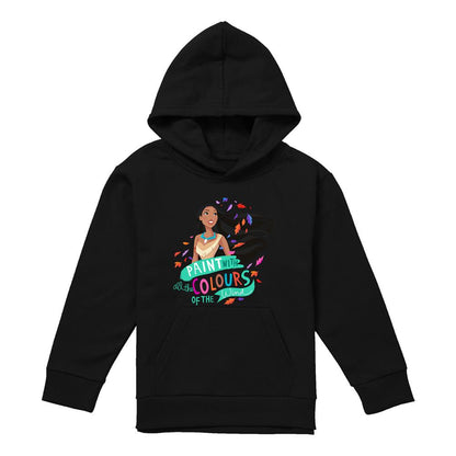 Black - Front - Pocahontas Childrens-Kids Colours Of The Wind Hoodie
