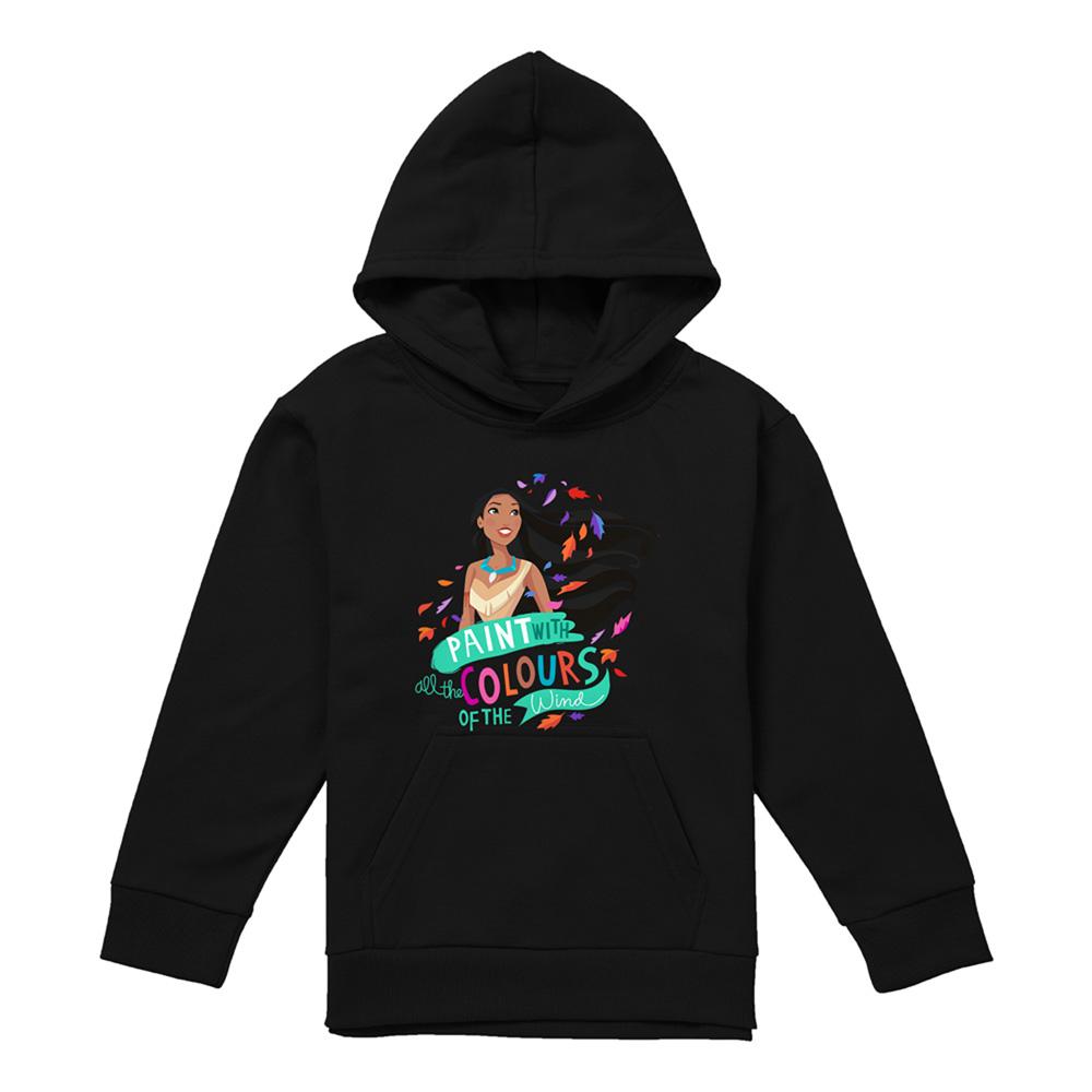Navy - Front - Pocahontas Childrens-Kids Colours Of The Wind Hoodie