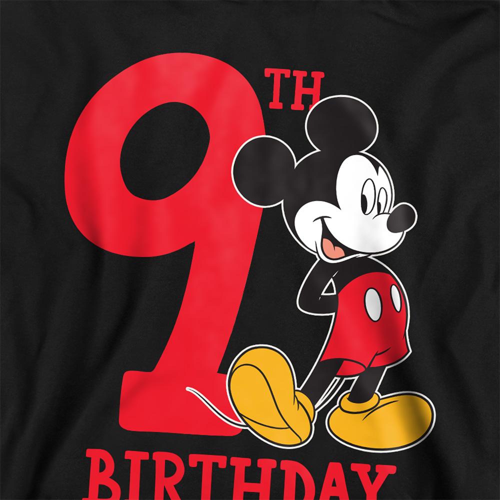 Black - Back - Disney Childrens-Kids Mickey Mouse Shirt 9th Birthday Pullover Hoodie