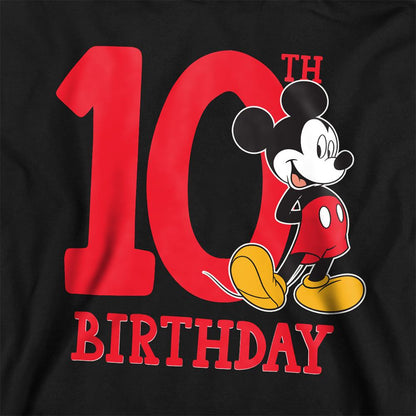 Black - Back - Disney Childrens-Kids Mickey Mouse Shirt 10th Birthday Pullover Hoodie