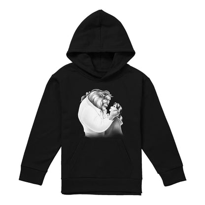 Black - Front - Beauty And The Beast Childrens-Kids Belle Beast Sketch Hoodie
