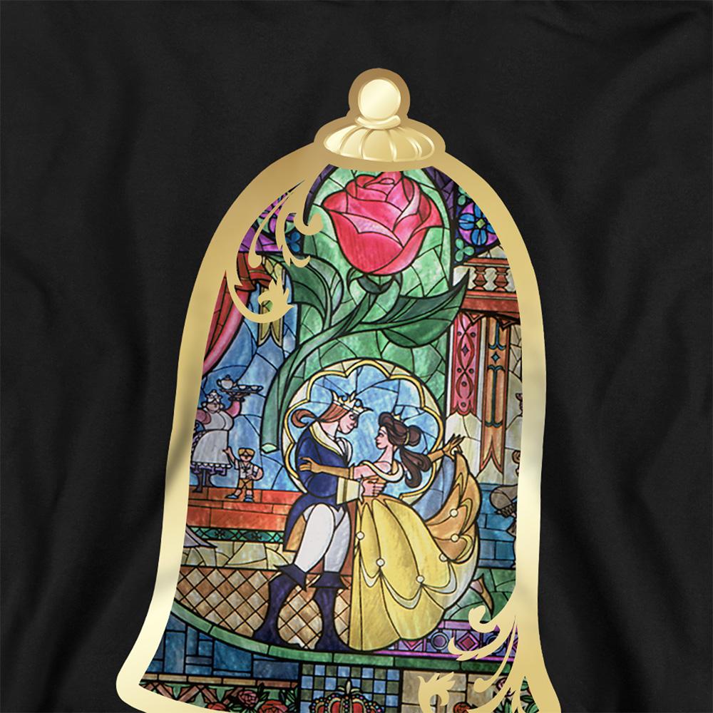 Black - Back - Beauty And The Beast Childrens-Kids Stained Glass Hoodie