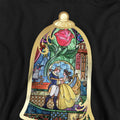 Navy - Back - Beauty And The Beast Childrens-Kids Stained Glass Hoodie