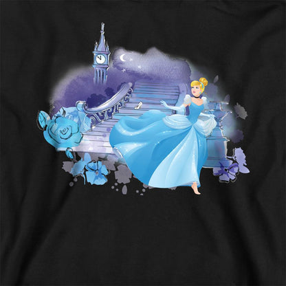Black - Back - Cinderella Childrens-Kids Staircase Hoodie
