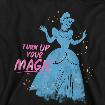 Navy - Back - Cinderella Childrens-Kids Turn Up Your Magic Hoodie