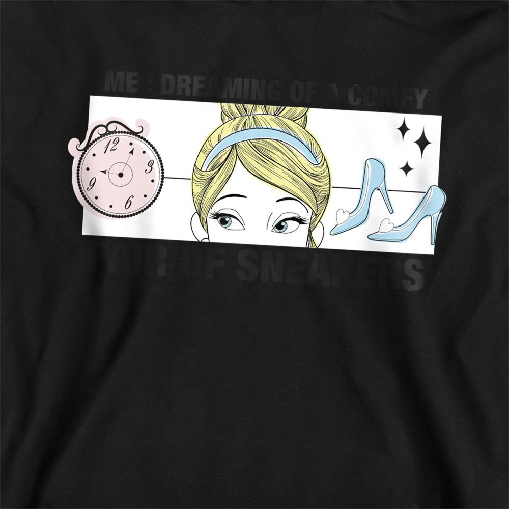Black - Back - Cinderella Childrens-Kids Dreaming Of Comfy Sneakers Hoodie