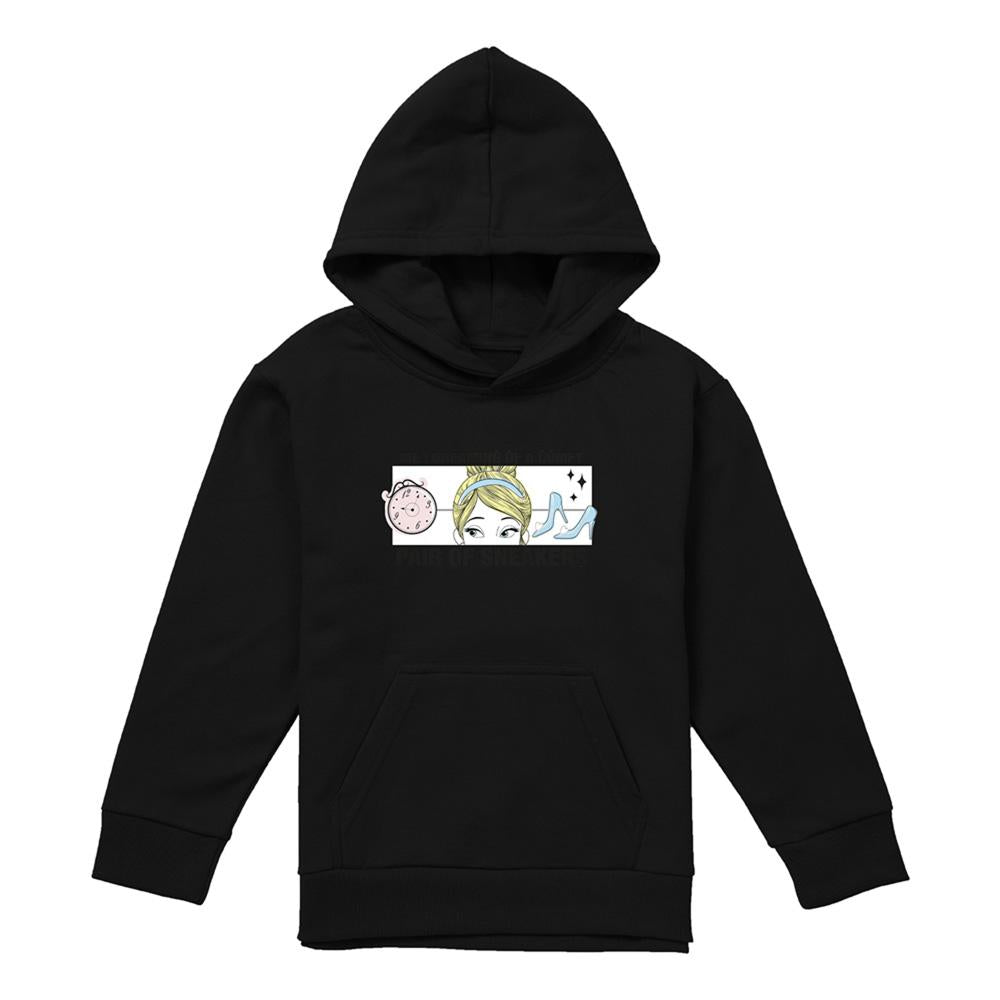 Black - Front - Cinderella Childrens-Kids Dreaming Of Comfy Sneakers Hoodie