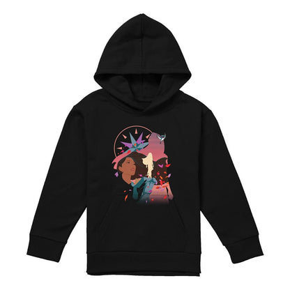 Navy - Front - Pocahontas Childrens-Kids Silhouette Hoodie