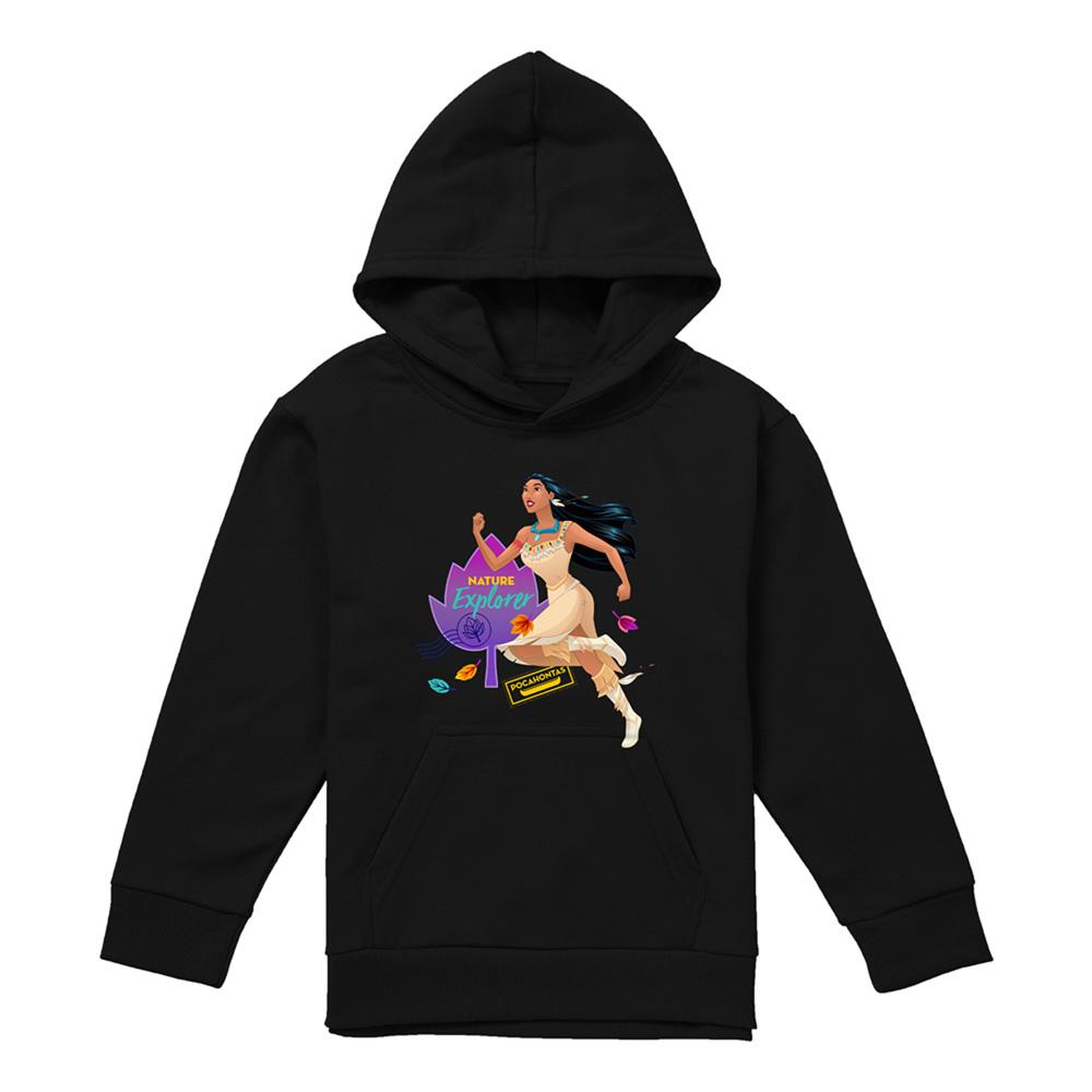 Black - Front - Pocahontas Childrens-Kids Natural Explorer Hoodie