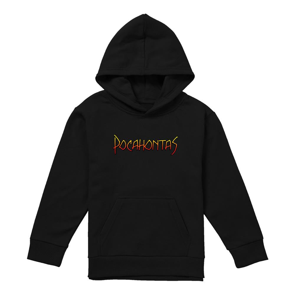Black - Front - Pocahontas Childrens-Kids Logo Hoodie