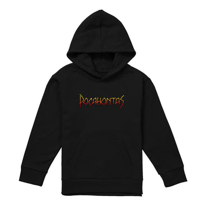 Black - Front - Pocahontas Childrens-Kids Logo Hoodie