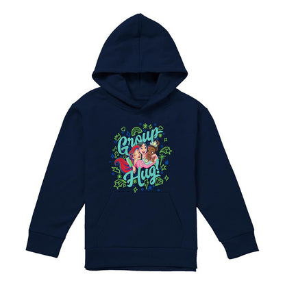 Black-Black - Front - Disney Princess Childrens-Kids Ariel Mulan Tiana Group Hug Hoodie