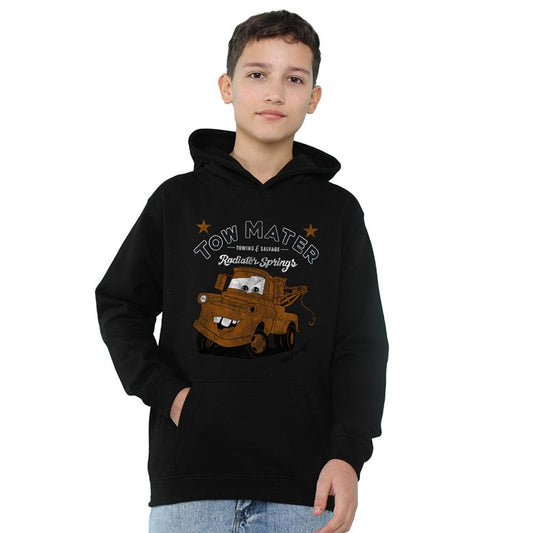 Black - Front - Cars Childrens-Kids Services Tow Mater Heather Hoodie