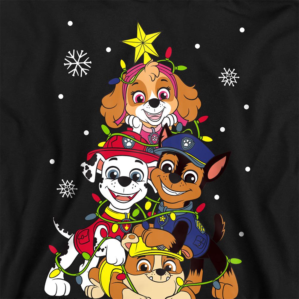 Navy - Back - Paw Patrol Childrens-Kids Christmas Tree Pullover Hoodie