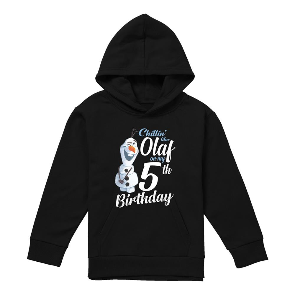 Navy - Front - Frozen Childrens-Kids Chillin Like Olaf 5th Birthday Pullover Hoodie