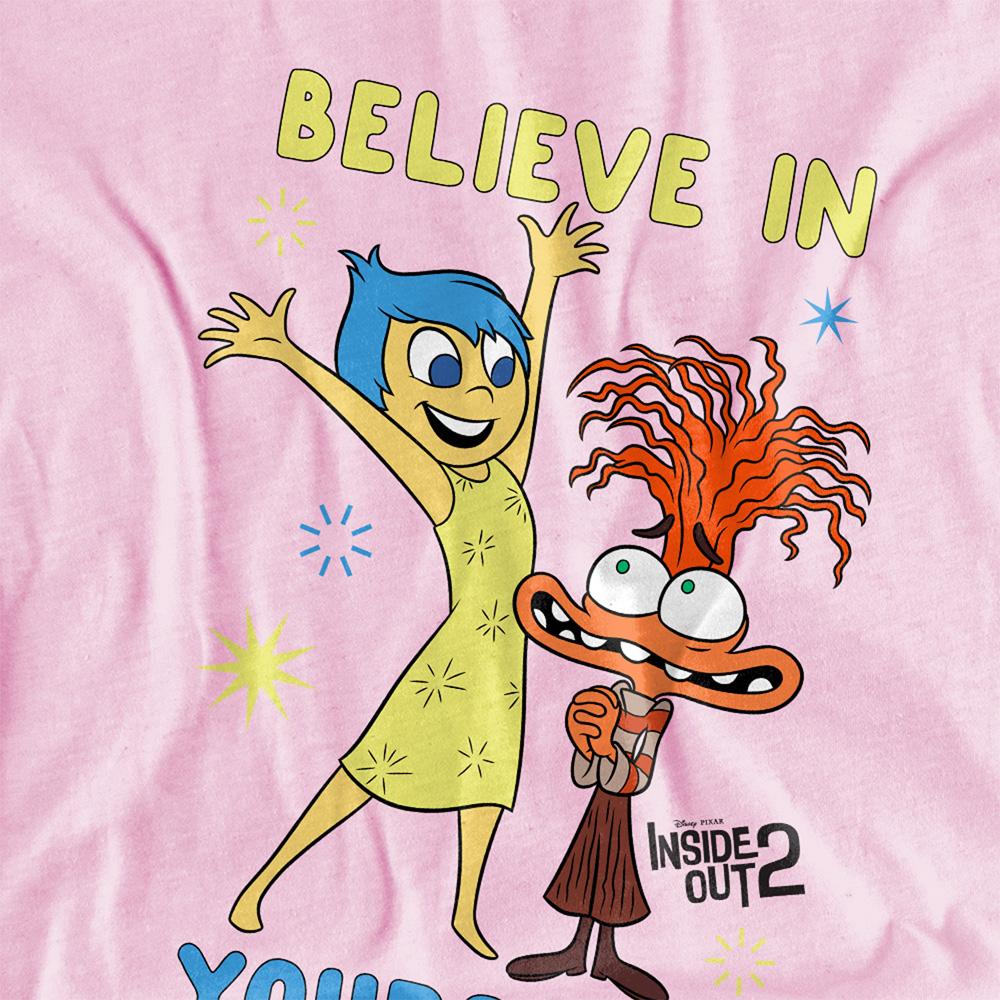 Light Pink - Back - Inside Out 2 Childrens-Kids Believe Joy & Anxiety Hoodie