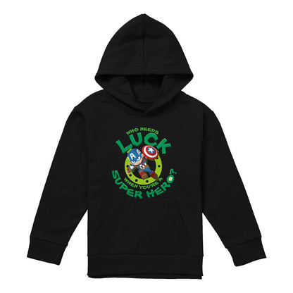 Athletic Heather - Lifestyle - Captain America Childrens-Kids St Patrick´s Day Lucky Superhero Heather Pull Over Hoodie