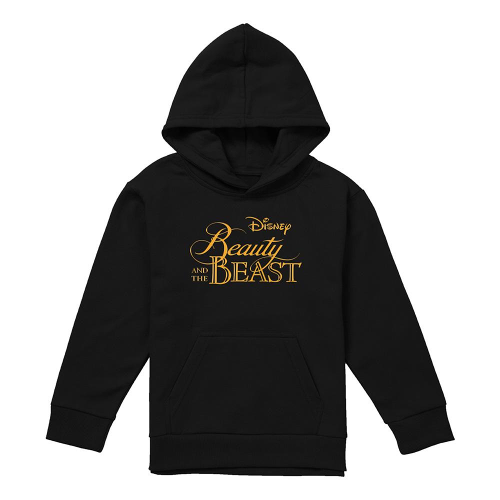 Athletic Heather - Front - Beauty And The Beast Childrens-Kids Logo Heather Hoodie