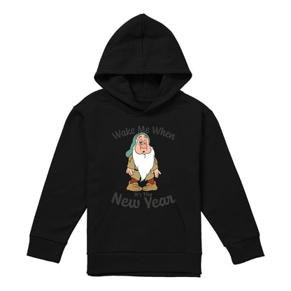 Athletic Heather - Front - Snow White Childrens-Kids Wake Me When It´s The New Year Sleepy Heather Tagless Hoodie