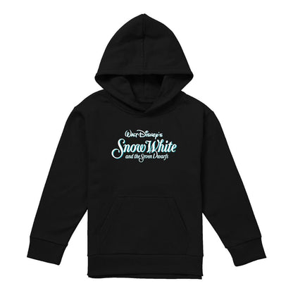 Black - Front - Snow White And The Seven Dwarfs Childrens-Kids Logo Tagless Hoodie
