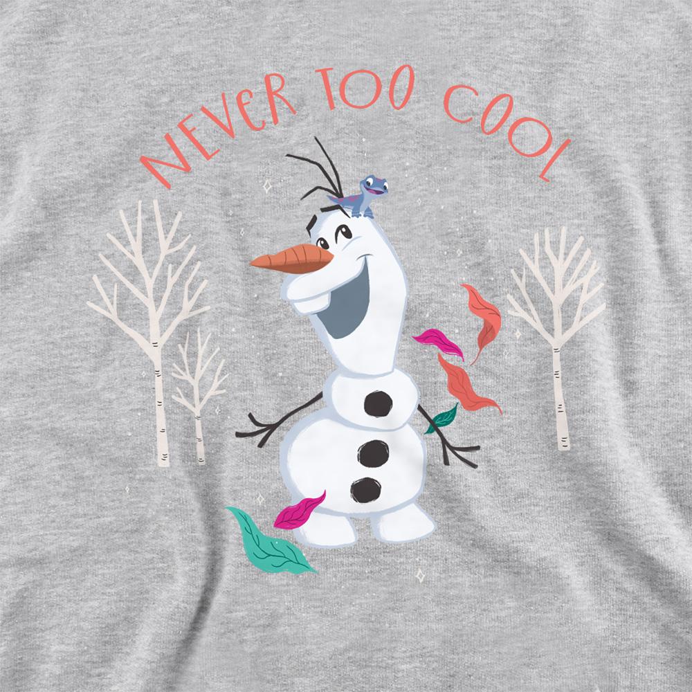 Athletic Heather - Back - Frozen Childrens-Kids Never Too Cool Olaf Heather Pullover Hoodie