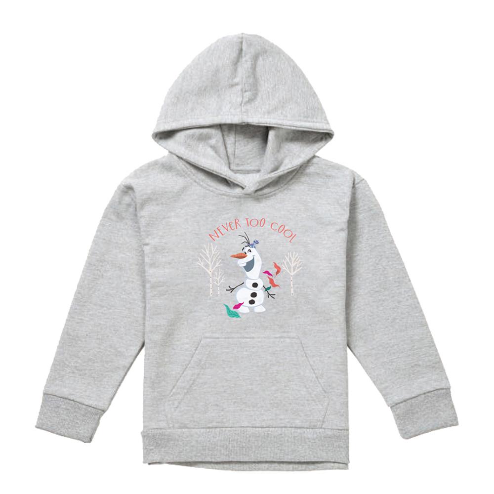 Athletic Heather - Front - Frozen Childrens-Kids Never Too Cool Olaf Heather Pullover Hoodie