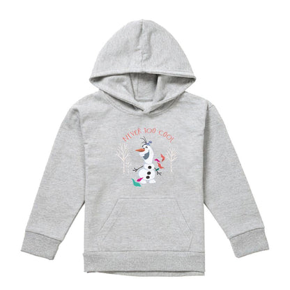Athletic Heather - Front - Frozen Childrens-Kids Never Too Cool Olaf Heather Pullover Hoodie
